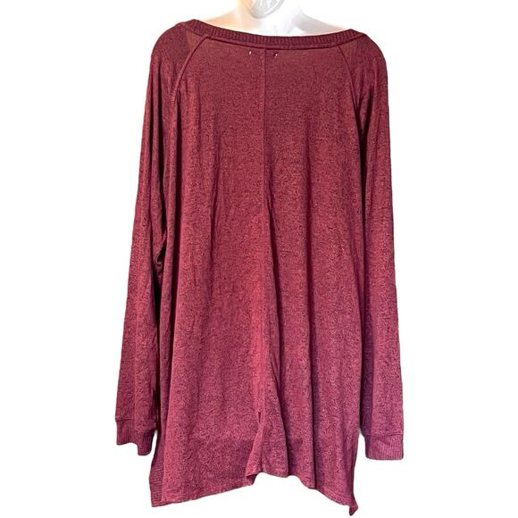 Maurices Haven Cozy Knit V-Neck Burgundy Pullover Top Sz XL Long Sleeves - Picture 9 of 9